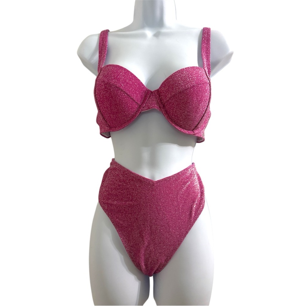 Victoria’s Secret Magenta pink sparkle push up bikini